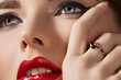 Photo: Beautiful woman with fashion make-up, sexy red lips makeup Beautiful woman with fashion make-up, sexy red lips makeup