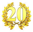 20 twenty number laurel wreath