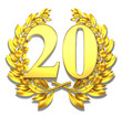 20 twenty number laurel wreath
