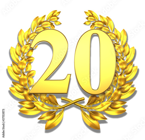 Illustration: 20 twenty number laurel wreath 20 twenty number laurel wreath