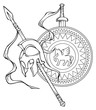Greek coat of arms, vector illustration