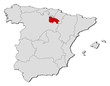 Map of Spain, La Rioja highlighted