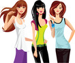 three young women