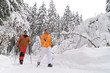 Walker im frisch verschneiten Wald