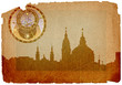 St Nikolas church in grunge style
