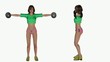 femme sexy fait un exercice fitness pour les épaules