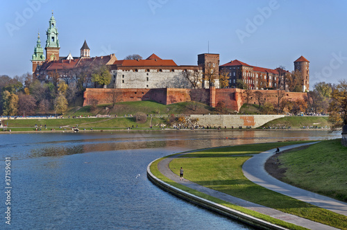 Photo: Wawel Castle and Vistula River Wawel Castle and Vistula River