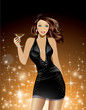 Beautiful Woman Holding Cosmopolitan Cocktail