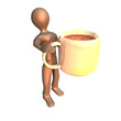 3D MAN WITH A CUP OF COFFEE