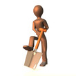 3D MAN HOLDING A SPADE