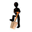 3D MAN HOLDING A SHOVEL