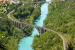 Stone bridge across the Soca River Stone bridge across the Soca River