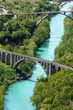 Stone bridge across the Soca River Stone bridge across the Soca River