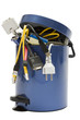 trashcan with electronic waste