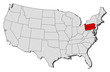 Vector: Map of the United States, Pennsylvania highlighted Map of the United States, Pennsylvania highlighted