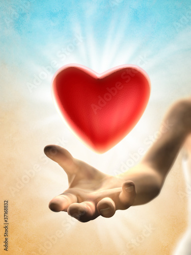 Illustration: Heart giving Heart giving
