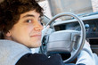 Photo: Teen boy driver behind the wheel Teen boy driver behind the wheel