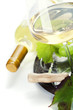 glass of wine and  grape