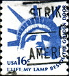 I lift my lamp beside the golden door ! US Postage.