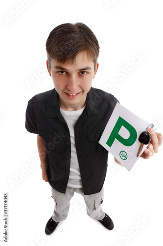 Photo: Teenager with green P licence plates Teenager with green P licence plates