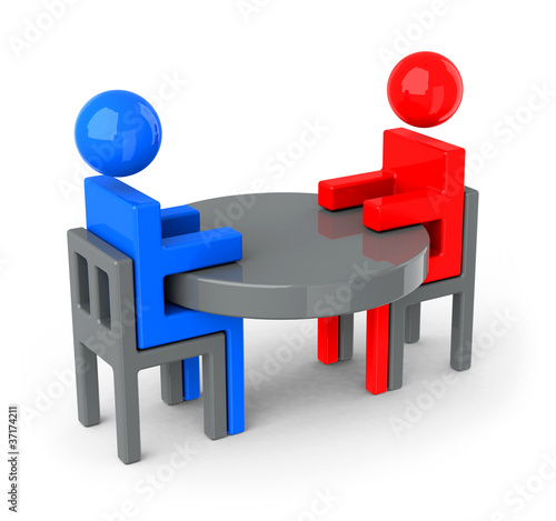 Illustration: Die Besprechung Die Besprechung