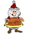 Weihnachtsmann mit Weihnachtsbraten