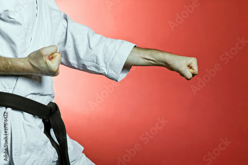 Photo: Karate training at gym Karate training at gym