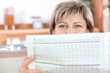 Woman reading the newspaper
