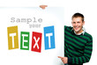 student  with sample text