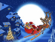 Christmas background with Santa Claus