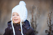 Little girl outdoors on winter day