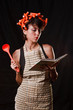 housewife with cookbook