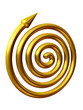 Archimedische Spirale mit Pfeil, Geometrische Kurve in Gold