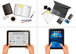 Set of business and office backgrounds. Vector