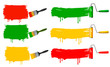 Paint brush and paint roller and paint banners. Paint brush and paint roller and paint banners.