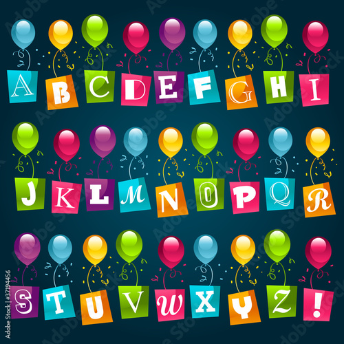 Vector: Party Balloons Alphabet Party Balloons Alphabet
