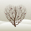 Tree and bullfinches. Vector illustration.