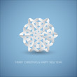 Vector white paper christmas snowflake
