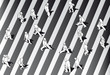 Group of black and white people crossing street
