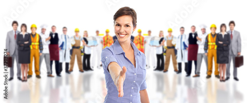 Foto: Group of industrial workers. Group of industrial workers.