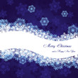 Blue christmas background with wave and snowflakes