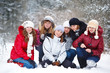 Teenagers in a winter park