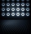 Wall of speakers collage