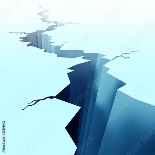 Illustration: Cracked ice on frozen floor Cracked ice on frozen floor