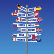 traffic sign standing on the skyline. vector