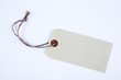 Off-white tag on white background