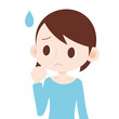 女性 上半身 悩んでいる