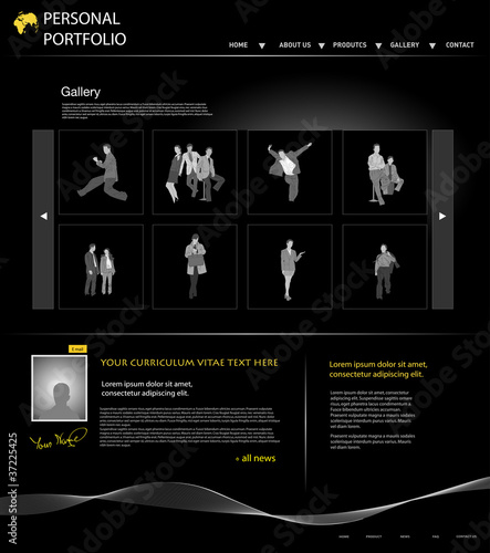 Vector: personal portfolio website template with business people personal portfolio website template with business people