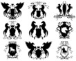 equestrian heraldic set - vector shields