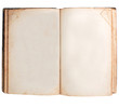 Foto: Open old book with blank pages isolated Open old book with blank pages isolated